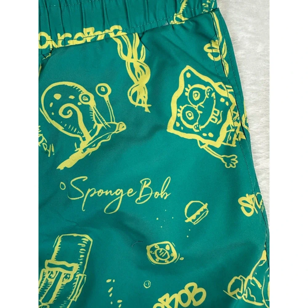 NWT Nickelodeon SpongeBob SquarePants Mens Swim Trunks UPF 50 Board Shorts L